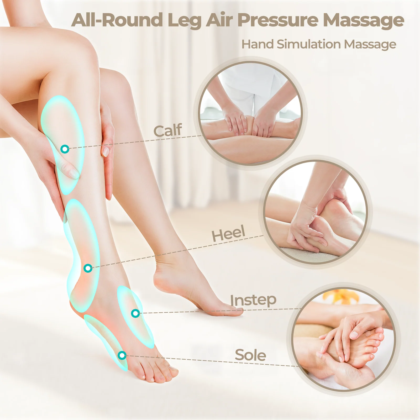 Aspria by Naipo Massaggiatore per piedi, Massaggiatore per piedi per polpacci 2 in 1 con compressione dell'aria, vibrazione e terapia del calore, Stivali per massaggio ai piedi per gambe gonfie, edema, Design wireless - Image 5