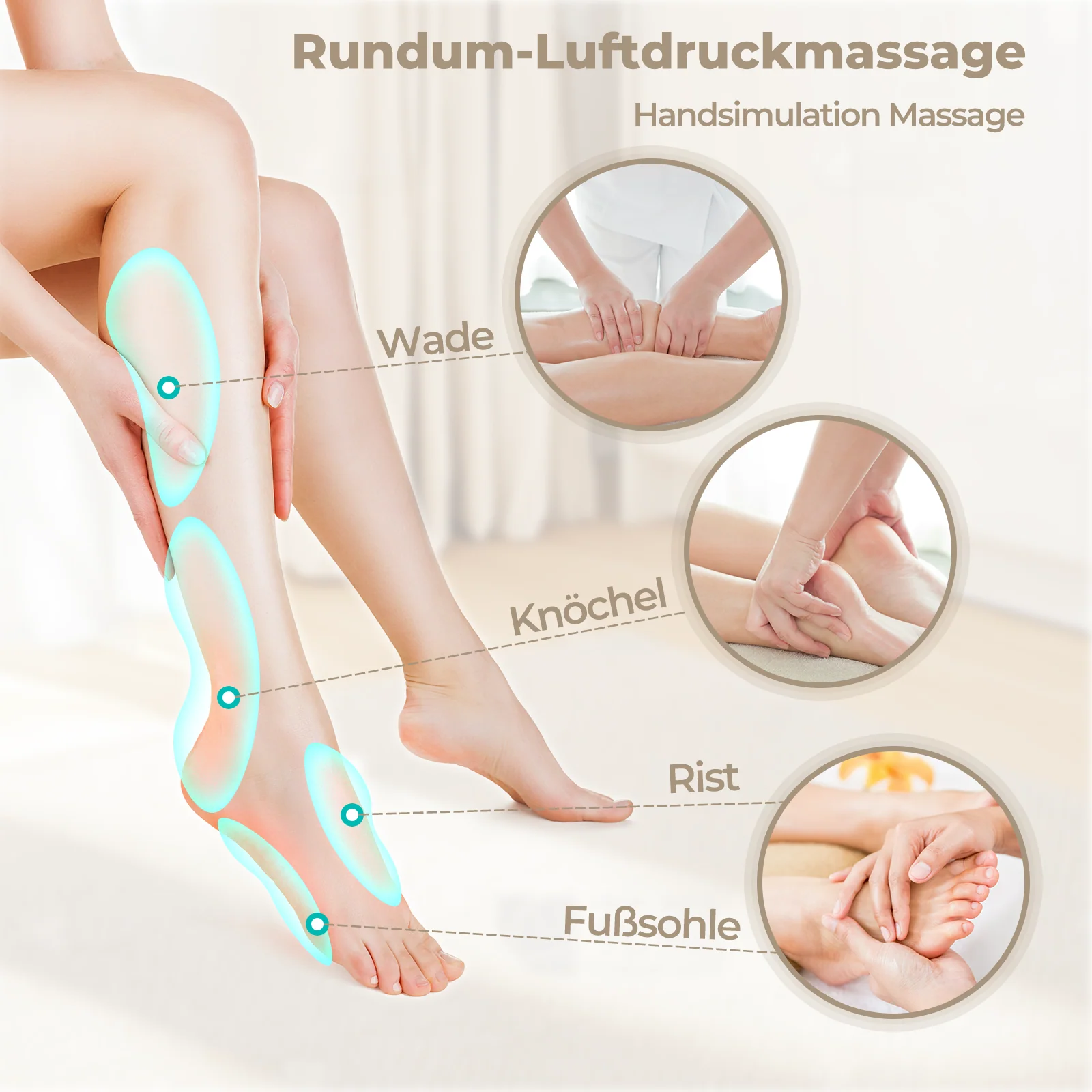 Aspria by Naipo Massaggiatore per piedi, Massaggiatore per piedi per polpacci 2 in 1 con compressione dell'aria, vibrazione e terapia del calore, Stivali per massaggio ai piedi per gambe gonfie, edema, Design wireless - Image 4