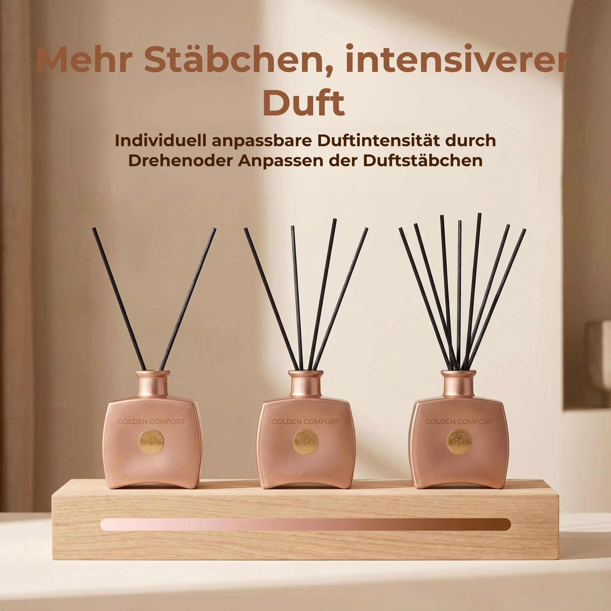 Set regalo Wellness Club GOLDEN COMFORT Vaniglia – Diffusore di incenso 100 ml + Spray profumato per ambienti 200 ml – Oli essenziali naturali – Per soggiorno, camera da letto, bagno, ufficio - Image 3