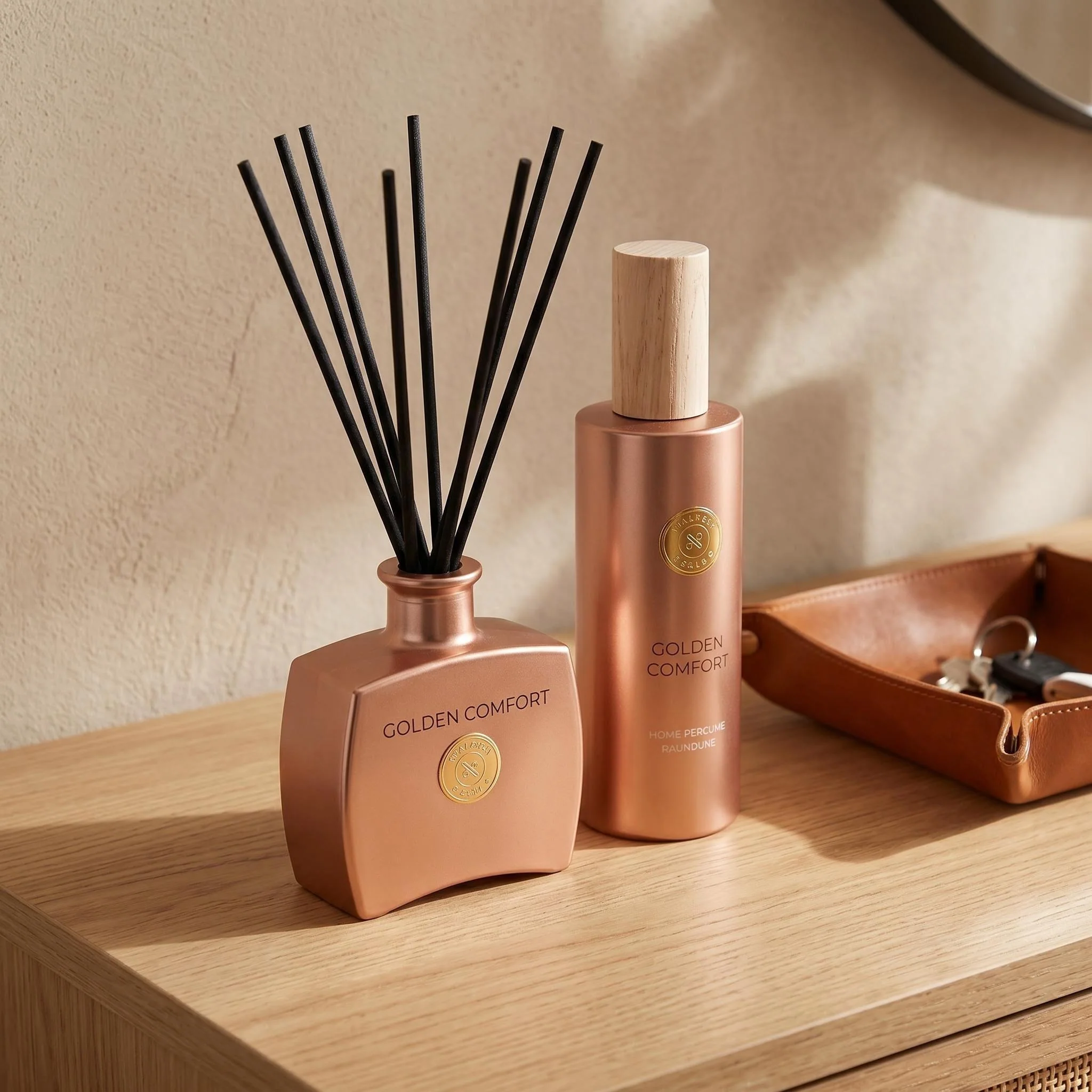 Set regalo Wellness Club GOLDEN COMFORT Vaniglia – Diffusore di incenso 100 ml + Spray profumato per ambienti 200 ml – Oli essenziali naturali – Per soggiorno, camera da letto, bagno, ufficio - Image 6