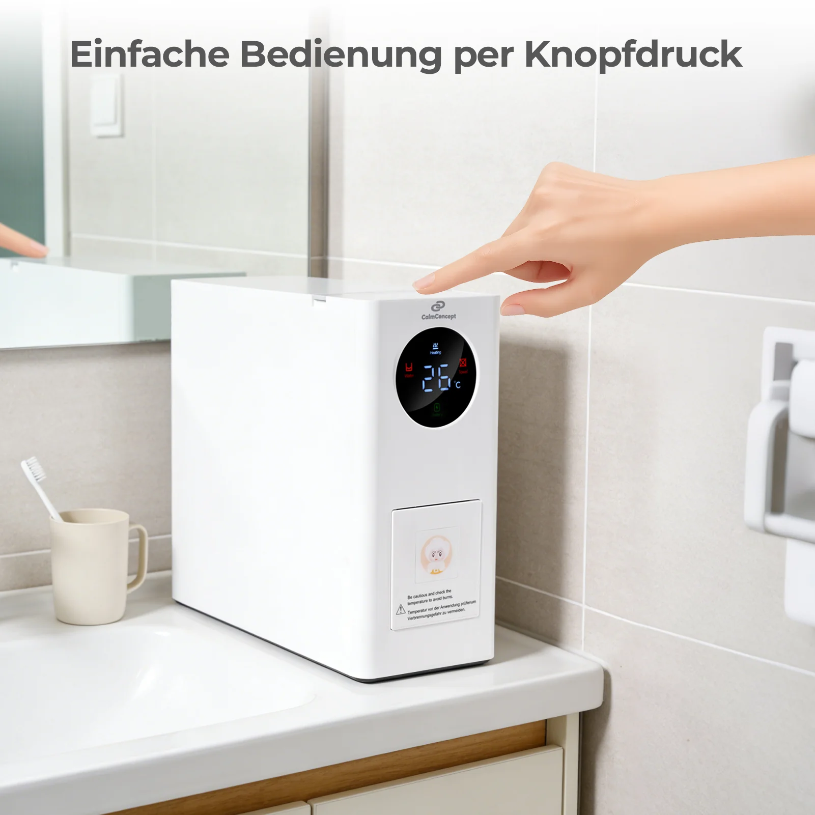 Dispenser di asciugamani caldi CalmConceptÂŽ Mini â Asciugamani monouso puliti e piacevolmente caldi per la casa e in viaggio, modello W2 - Image 8