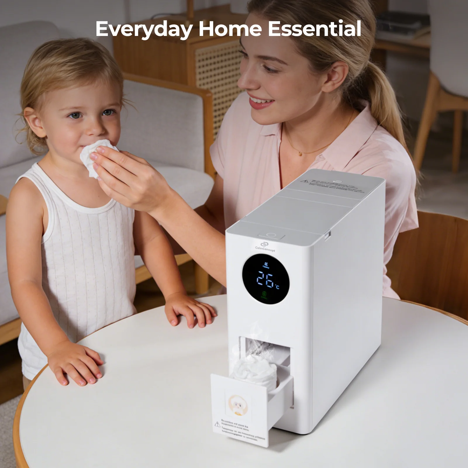 Dispenser di asciugamani caldi CalmConcept® Mini – Asciugamani monouso puliti e piacevolmente caldi per la casa e in viaggio, modello W2 - Image 5