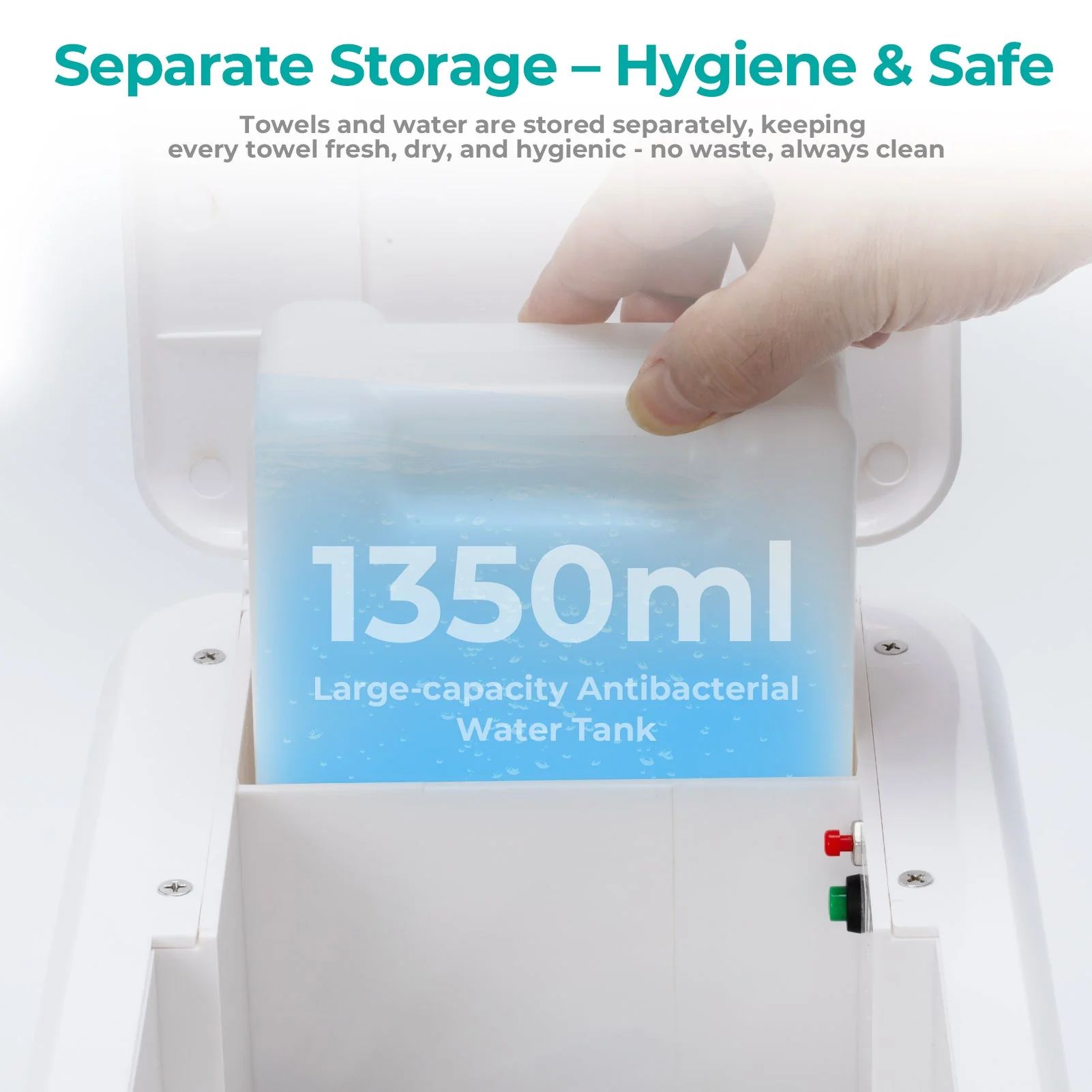 Dispenser di asciugamani caldi CalmConcept® con funzione di umidificazione e riscaldamento (fino a 60 °C), display LED, erogazione rapida in 2 secondi, scaldasalviette monouso igienico per spa, centri estetici, ristoranti e casa, modello A - Image 4