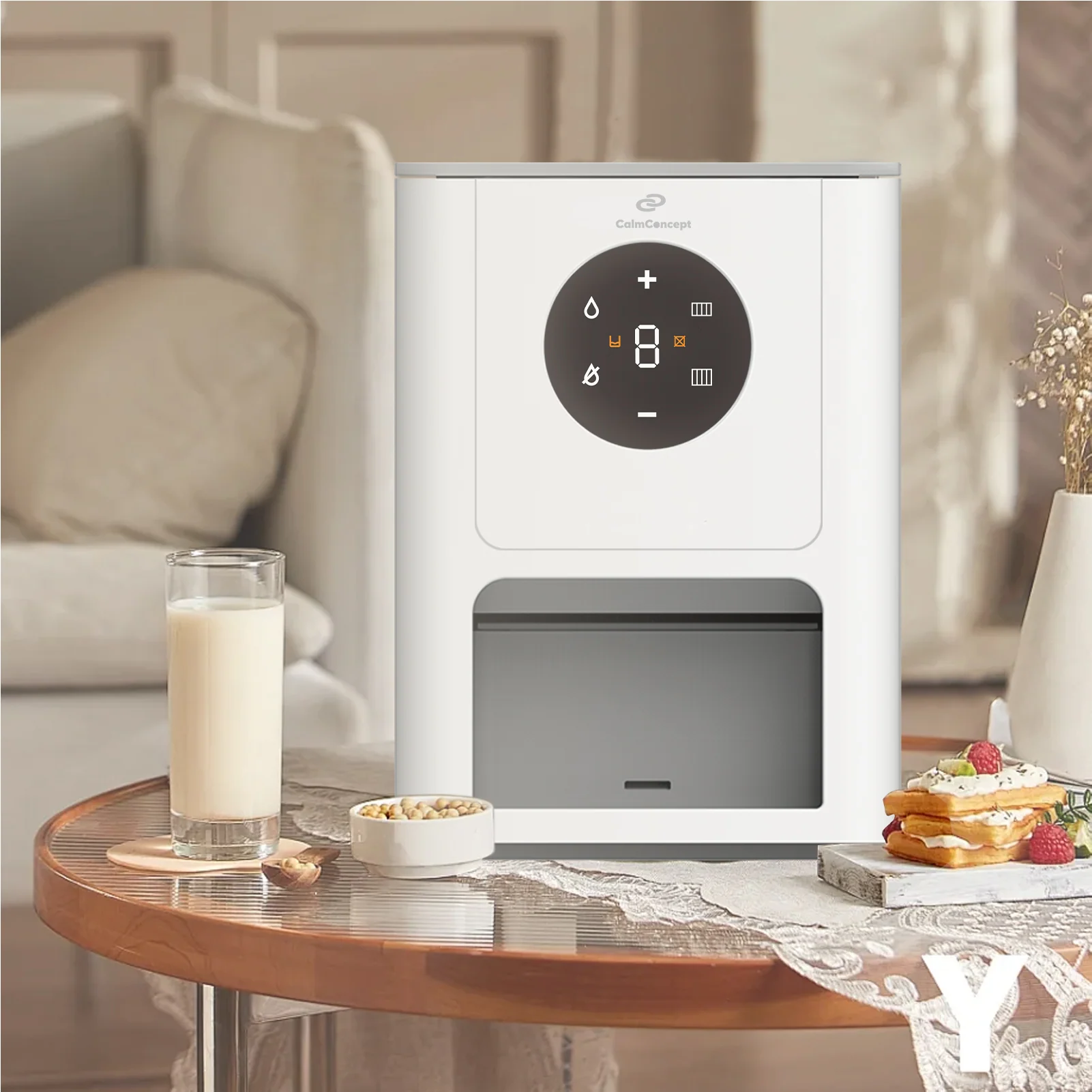 Dispenser di salviette calde CalmConcept®: salviette calde con la semplice pressione di un pulsante, con 9 livelli di umidità, 8 livelli di temperatura e un serbatoio d'acqua da 1400 ml, modello Q6 - Image 7