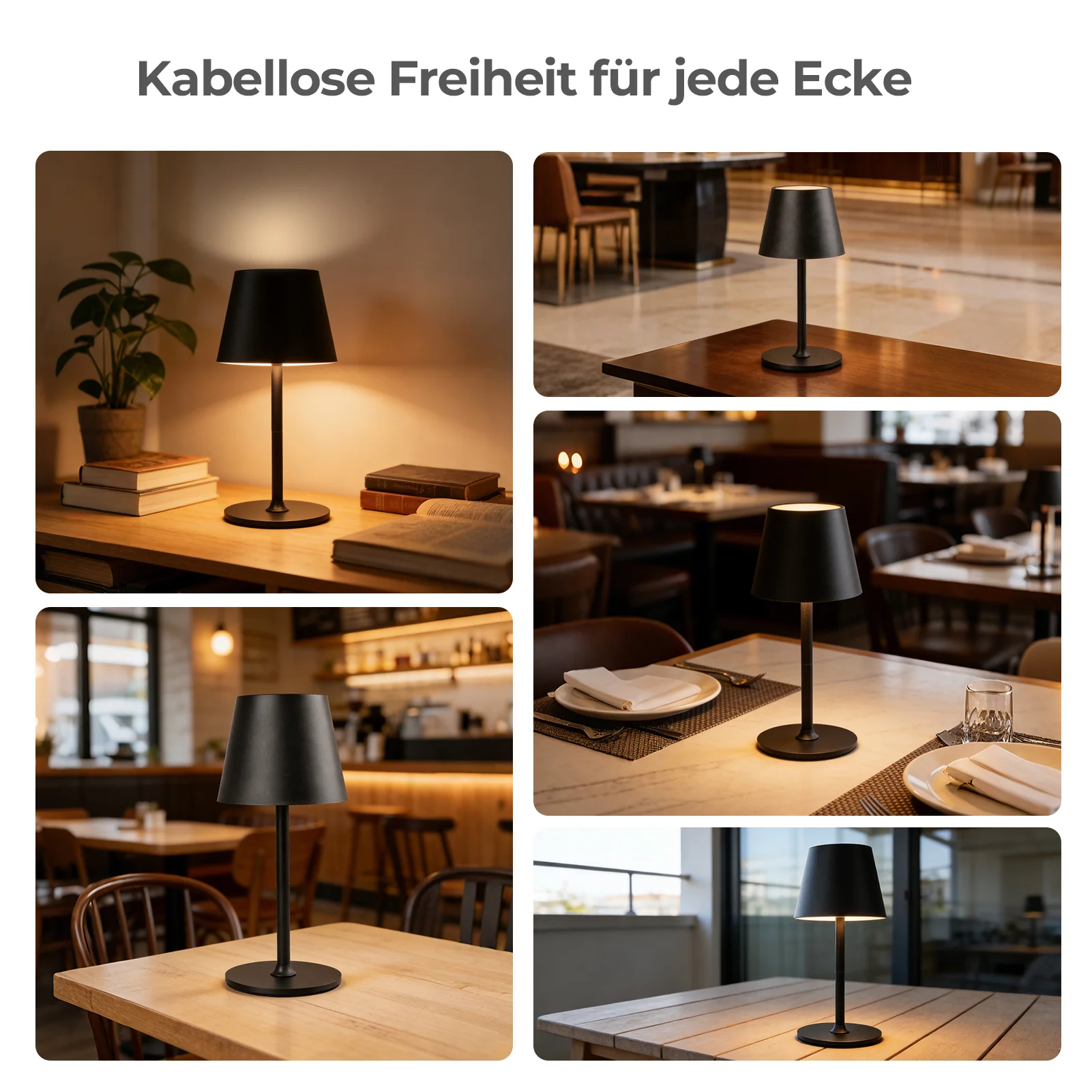 Lampada da tavolo a LED ricaricabile – Dimmerabile e con controllo touch – 3 modalità di temperatura colore – Altezza regolabile – Ideale per camera da letto, soggiorno, ufficio e ristorante. - Image 3