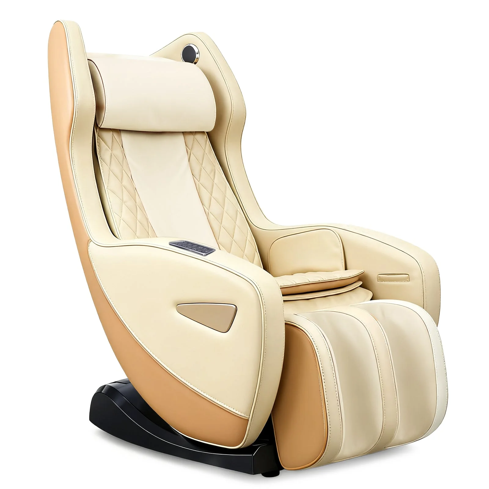 Poltrona massaggiante NAIPO con calore | Premio di design | Bluetooth | Funzione reclinabile | Salvaspazio | Crema-Beige - Image 19