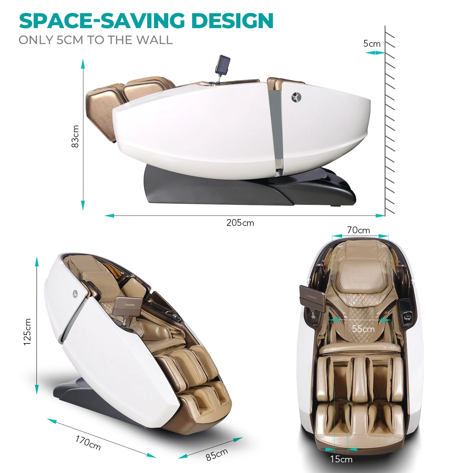 Poltrona massaggiante di alta gamma NAIPO modello L Space Capsule con intelligenza artificiale, revisione generale/ricondizionata - Image 10