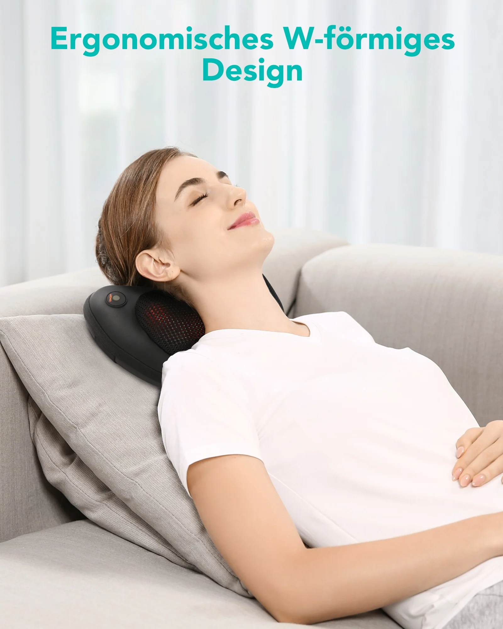 Naipo massaggiatore Cuscino massaggiante shiatsu con funzione  calore, per collo spalle schiena - Image 10
