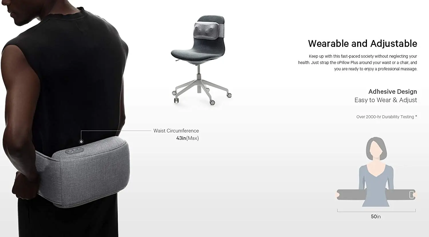 Cuscino massaggiante NAIPO oPillow™ Shiatsu, con funzione batteria e calore - Image 16