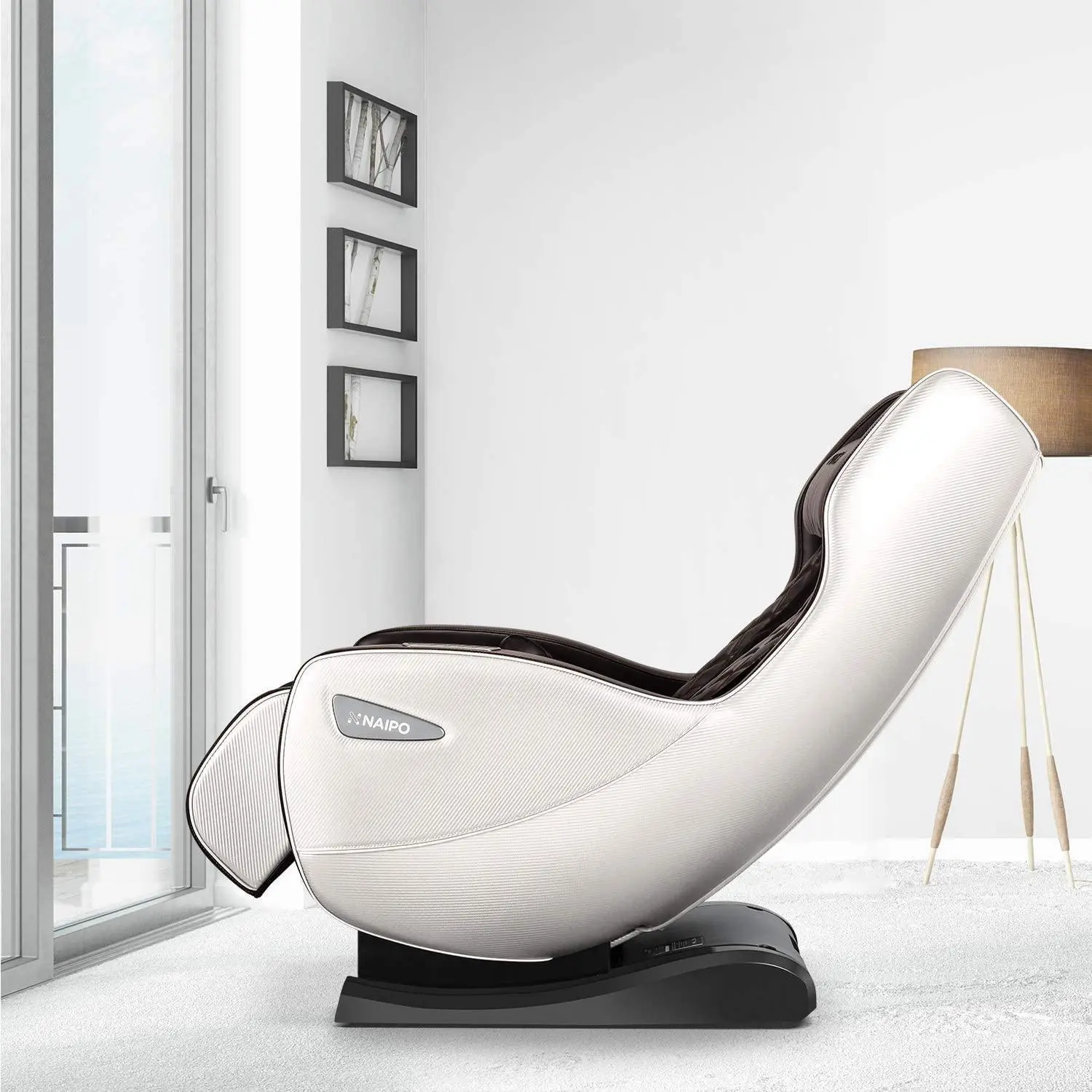 Poltrona da massaggio premium NAIPO, premio per il design, Bluetooth, funzione reclinabile, salvaspazio - Image 9