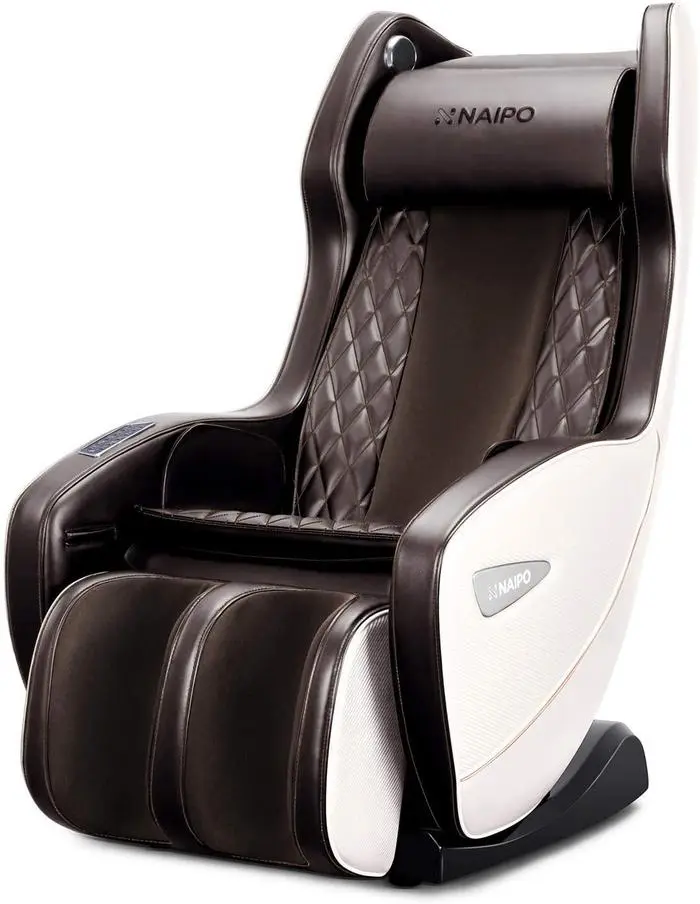 Poltrona massaggiante premium NAIPO, premio per il design, Bluetooth, funzione reclinabile, salvaspazio, marrone - Image 12