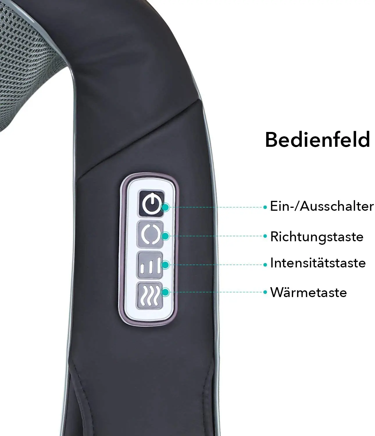 Naipo massaggiatore con batteria, per massaggio Shiatsu collo spalle con 3 velocità regolabili - Image 5