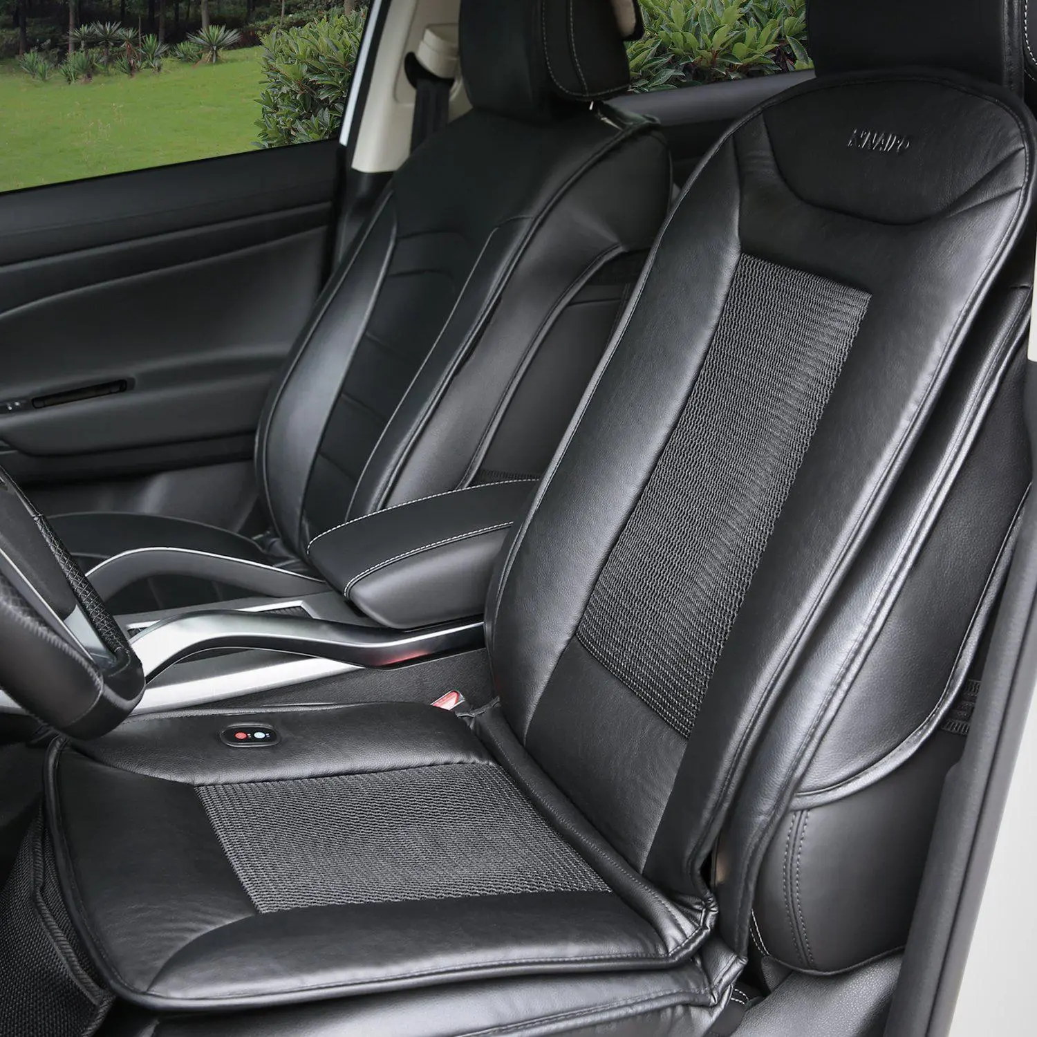 Coprisedile per cuscino per seggiolino auto Naipo con funzione di riscaldamento e ventilazione e copertura traspirante portatile in pelle PU mesh 3D per sedia da ufficio per auto, uso tutto l'anno - Image 4