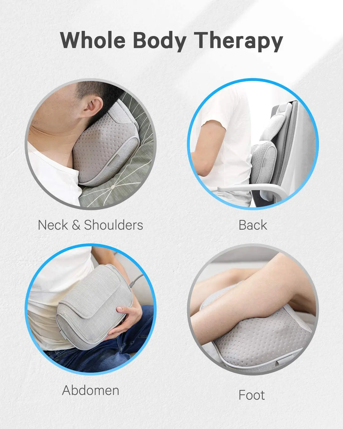 Cuscino massaggiante Naipo oPillow Shiatsu - Dispositivo riscaldante per il massaggio del collo e della schiena con funzione impastatrice. - Image 6